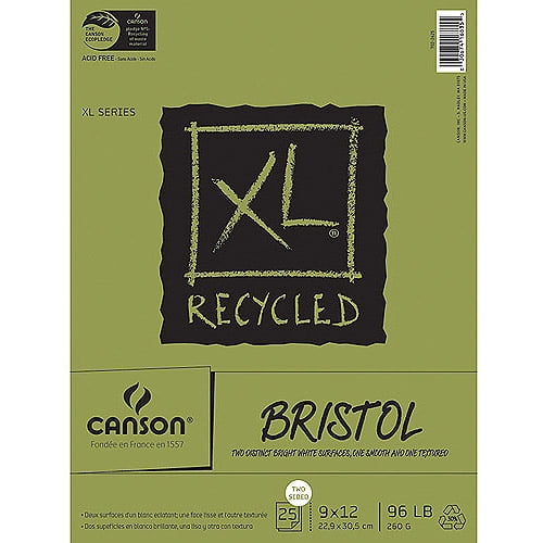 19 x 24 CANSON 100 lb/260g Foundation Bristol Smooth Pad 15 Sheets by Canson Inc. 