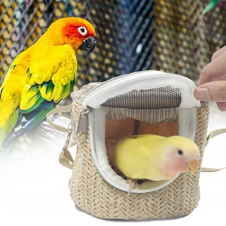 FITYLE Bird Carrier Bag Carry Bag Travel Bag Portable Outdoor Crossbody Shoulder Bag for Budgerigars Parakeets Budgies Small Parrots Light Coffee
