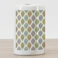 thumbnail image 3 of Leaf Ceramic Toothbrush Holder, Scribbled Motifs on Pastel Colored Uneven Ogee Forms Vintage Inspirations, Decorative Versatile Countertop for Bathroom, 4.5" X 2.7", Multicolor, 3 of 4