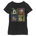 thumbnail image 1 of Disney Characters Block Party Girl's Solid Crew Tee, Black, X-Large, 1 of 4