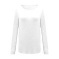 thumbnail image 2 of Women'S Long Sleeve Boat Neck Off Shoulder Blouse Tops White XXXL, 2 of 5