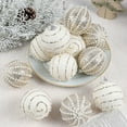 thumbnail image 2 of Juego de decoración de árbol de Navidad Yuarrent lentejuelas brillantes color Blanco, 2 of 6