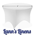 thumbnail image 7 of Lann's Linens 60-inch Round Spandex Tablecloth in White, 5ft Stretch Fitted Table Cover, 7 of 7