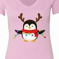 thumbnail image 4 of Inktastic Penguin Xmas Women's V-Neck T-Shirt, 4 of 5