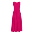 thumbnail image 5 of BangWanChi Summer Dresses for Women Clearance Women Fashion Summer Waist Cinching Solid Color Sleeveless Long Dress, 5 of 7