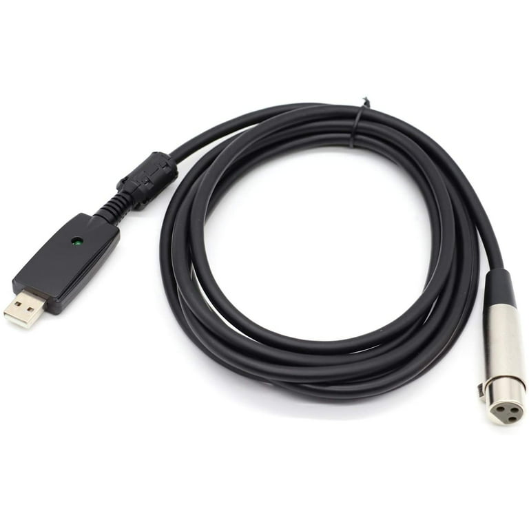 Tebru USB to XLR Cable, USB Male to Mic Cable,USB Male to XLR Female  Microphone Mic Studio Audio Link Cable Adapter Black 