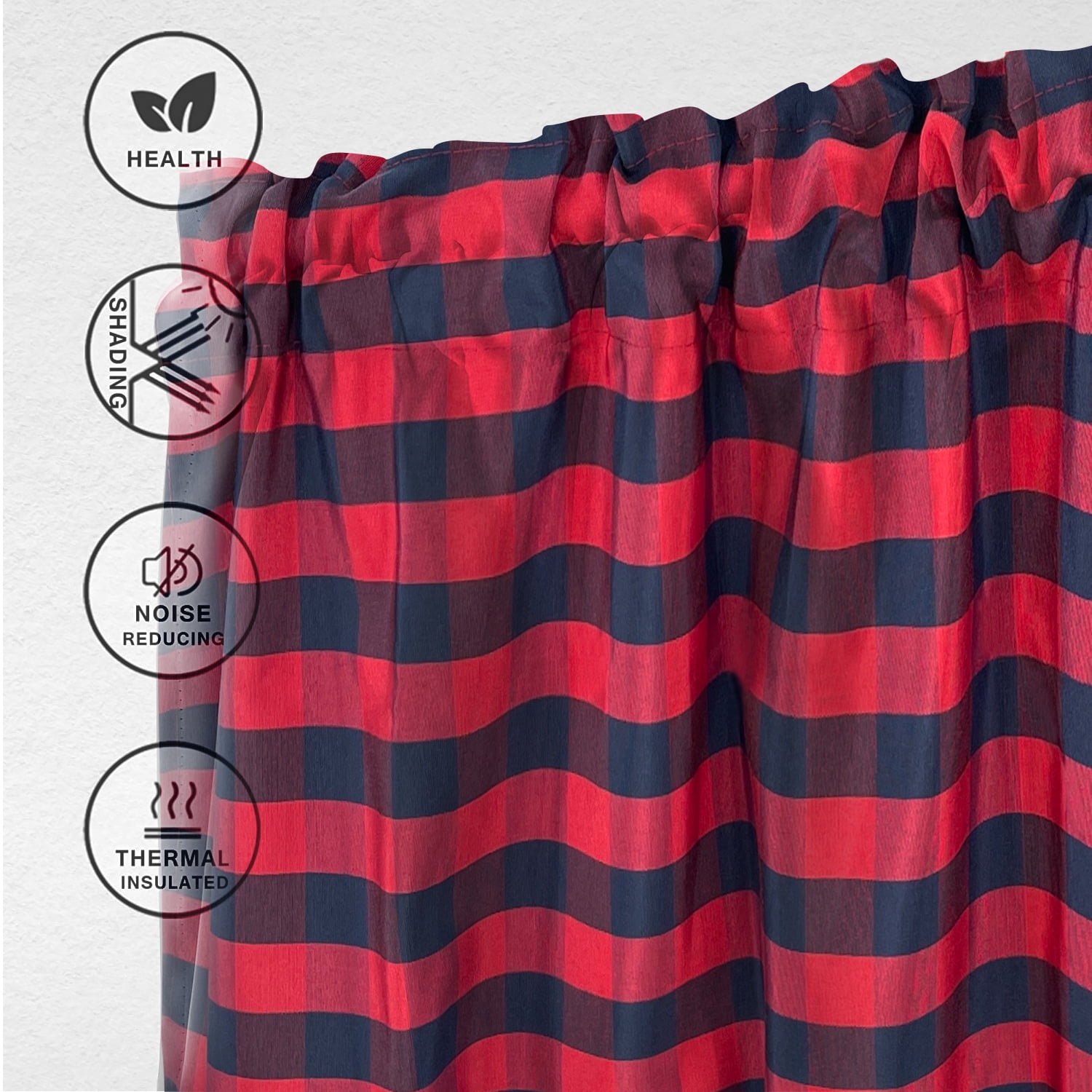 Hiasan Buffalo Plaid Curtains Valances for Windows - Black and White Semi  Sheer Checkered Rod Pocket…See more Hiasan Buffalo Plaid Curtains Valances