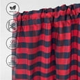 thumbnail image 5 of Kitchen Valances for Windows, 2 Pack Buffalo Plaid Valance Curtains, Short Checkered Farmhouse Living Room Window Treatment Decor, 16" x 56", Red - Black Curtains, 5 of 7