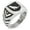 Silver, variant on Stainless Steel Dog Loyalty Coat of Arms Shield Chevron Pattern Biker Style Polished Ring