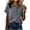 #0382-Gray, variant on Women's Shirts Short Sleeve Collared Neck Rolled Cuff Blouses Smart Casual Office Wear Tops Gift