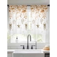 thumbnail image 2 of Jellyfish Starfish Shells Sheer Curtains 45 Inch Long 2 Panels, Orange Leaf Summer Ocean Light Filtering Rod Pocket Curtains, Sheer Voile Drapes for Living Room Bedroom, 52"x45", 2 of 8