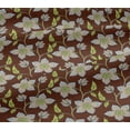 thumbnail image 4 of oneOone Cotton Jersey Brown Fabric Leaves & Flower Floral Diy Clothing Quilting Fabric Print Fabric By Yard 58 Inch Wide, 4 of 4