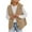 Khaki, variant on Womens Vests Outerwear Women Pocket Coat Short Jacket Winter Sleeveless Fleece Button Solid Outerwear