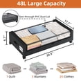 thumbnail image 5 of Eunos Under Bed Storage with Wheels, 2 Pack Under Bed Storage Containers with Clear Lid and Handles, Storage Organizer Bins, 5 of 8