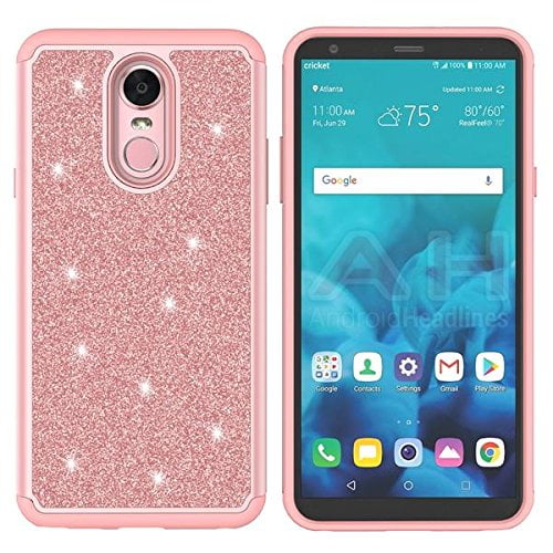 LG Stylo 4 Case,LG Q Stylus Case Tznzxm 2 in 1 Dual Layer Easy Grip Anti-Scratch Hard PC Silicone Shock Absorption Bling Diamond Sparkly Defender Protective Case For LG Stylo 4/LG Q Stylus Never Stop 
