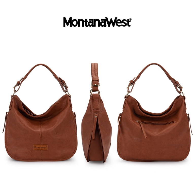 Montana West Hobo Bag with Expandable Side Zipper, Brown photo 2