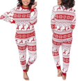 thumbnail image 4 of Conjunto de pijama con estampado Floral para mujer, ropa de dormir femenina de manga larga con cuello redondo, pantalones de cintura para primavera y otoño, 4 of 4