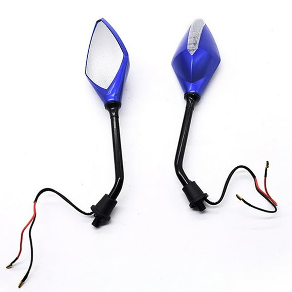 2pcs The Integrated Direction Indicator in the Rearview Mirror Compatible for Honda/Kawasaki/Suzuki Cruiser Chopper Street and Dirt Bike Models