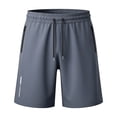 thumbnail image 4 of Guluxicc Mens Gym Shorts Drawstring Elastic Waist Athelic Shorts Regular Fit Solid Color Summer Workout Shorts with Zip Pockets, 4 of 4