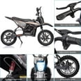 thumbnail image 4 of 36V Kids Ride on Dirt Bike,15.5MPH Fast Speed Electric Battery-Powered Off-Road Motorcycle with 500W Brushed Motor,Max Load 175 lbs,LED Light,Leather Seat,Disc Brake,Air-Filled Tires,(Black), 4 of 7