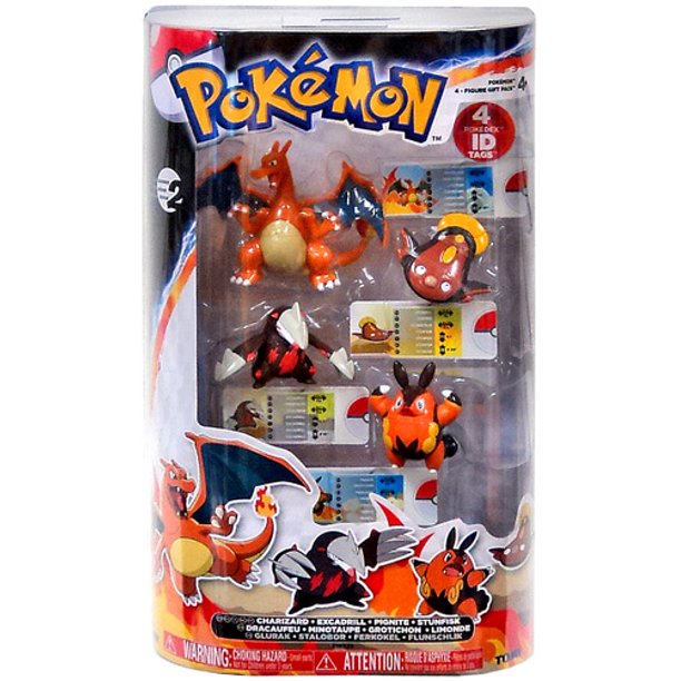 Pokemon Basic Charizard, Excadrill, Pignite & Stunfisk Figure 4Pack