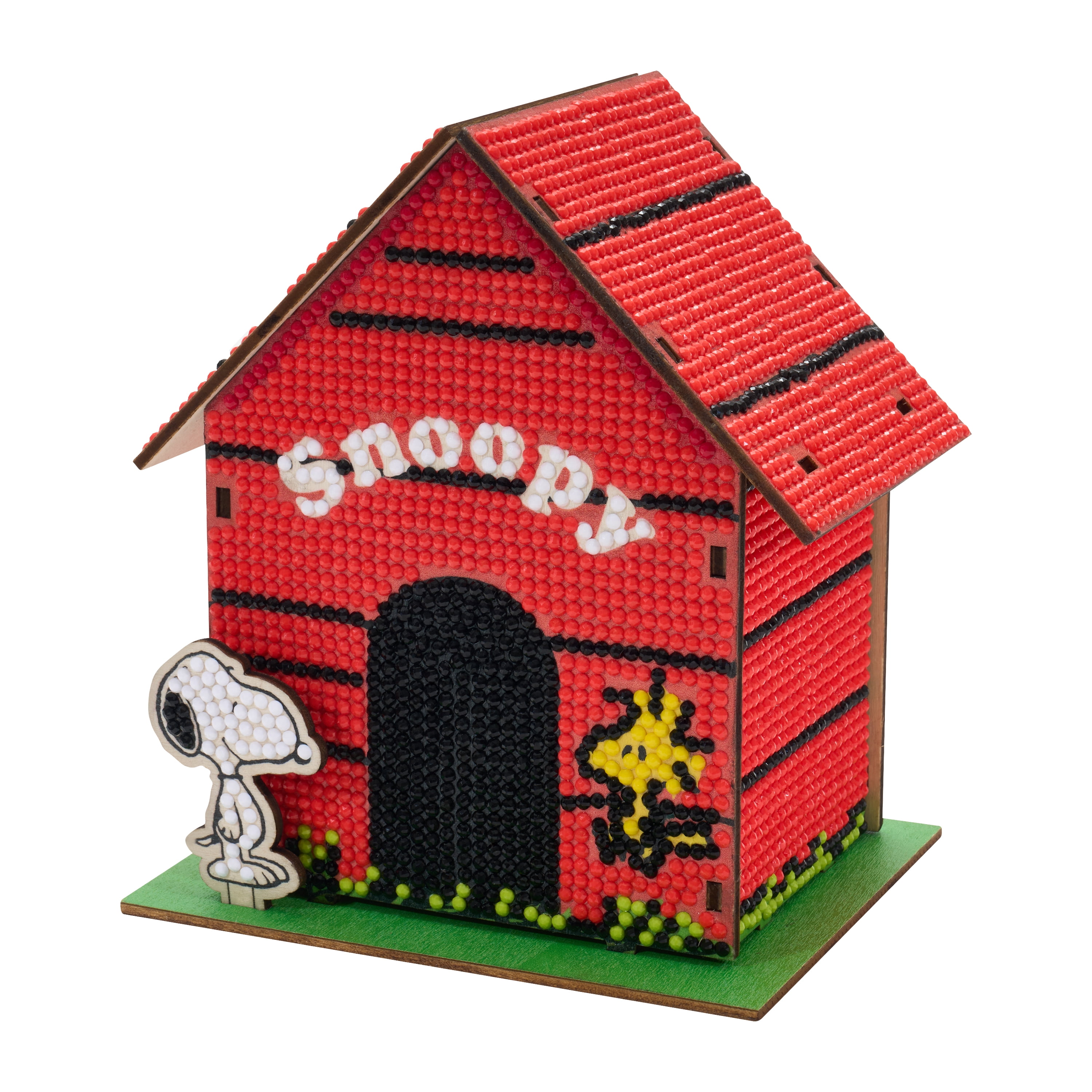 DIAMOND ART CLUB® Gem House - Snoopy, Diamond Painting Kit, Fun DIY Crafts for Adults, Round Diamond Art Canvas for Beginners, 5.5" x 4.1" x 3.1" (14 cm x 10.5 cm x 8 cm)