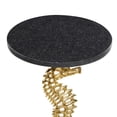 thumbnail image 6 of DecMode 13" x 25" Gold Aluminum Metal Pedestal Sea Horse Accent Table with Black Marble Tabletop, 1-Piece, 6 of 15