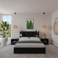 thumbnail image 3 of Nexera Hunter Platform Bed With Headboard And 2 Nightstands, 3 of 9