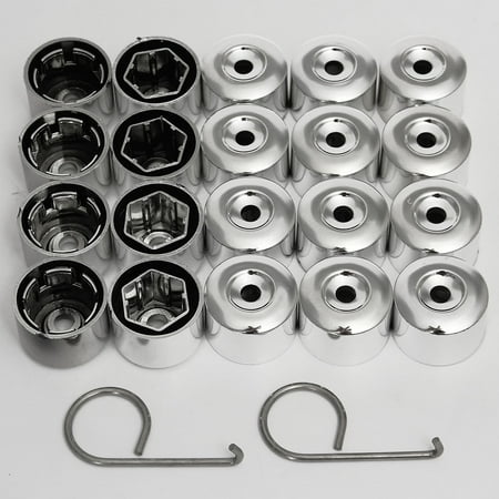 Nuts About Golf Only To carwheelnut 17mm Chrome Alloy Wheel Looking Nut Bolts Covers Caps For Vw Golf Passat Polo ()