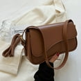 thumbnail image 4 of Yucurem Women Flap Shoulder Bag Buckle Armpit Hobo Bag Casual Shopper Bag (Brown) Fashion shoulder bag (Brown), 4 of 7