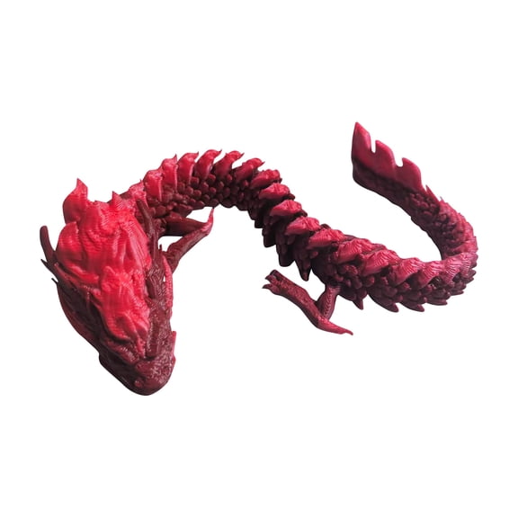 Majestic 11.8in 3D Printed Articulated Dragon Model, High Precision Mechanical Interface for Modern Aesthetic, Soft Sensory Figurine Ornament