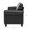 thumbnail image 6 of Classic Faux Leather Sofa Upholstered Couch Armchair with Removable Cushions and Rolled Arms for Living Room Office Apartment, 6 of 12