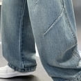 thumbnail image 5 of Shadoumai Boys Baggy Jeans Straight Leg Jeans With Pockets Elastic Waist Distressed Ripped Denim Pants With Holes, 5 of 5