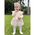 thumbnail image 3 of PynkiFlick Infant Baby Girl Fall Romper Dress 3 6 9 12 18 Months Crew Neck Long Sleeve Bodysuit and Headband 2Pcs Clothes, 3 of 9