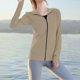 thumbnail image 5 of Sudadera con capucha y cremallera de lentejuelas para mujer, manga larga con tapa para el pulgar, protección solar de poliéster, camisa informal de cuello redondo para uso diario, sopatenor, 5 of 9