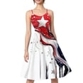 thumbnail image 4 of Women's 4th of July Patriotic Dress, Women Sexy Off-Shoulder Punk Mini Dress, Independence Day American Flag Printed Retro Design, Bodycon Sleeveless Party Dress,Wine M, 4 of 5
