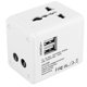 thumbnail image 3 of Adaptador de enchufe de viaje internacional USB doble multifunción CA 110 ~ 250 V 6 A (blanco), 3 of 8