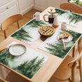 thumbnail image 5 of Watercolor Forest Placemats Set of 12 Green Foggy Natural Landscape Plants Place Mats Indoor Wipeable Table Mats Washable Cloth Dining Table Placemats for Kitchen Holiday Party Home Decor 13x19 Inch, 5 of 9