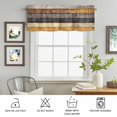 thumbnail image 6 of Kitchen Valances for Window, Farm Gradient Yellow Brown Wood Grain Light Filtering Rod Pocket Valance Curtain, Vintage Wood Board Short Curtains Window Topper for Bedroom Bathroom Living Room 42x12in, 6 of 9