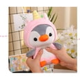 thumbnail image 5 of Peluche de pingüino con disfraz de unicornio rosa, peluches suaves, juguete de peluche, regalo para niños y amantes para niños, niñas y niños, 5 of 5