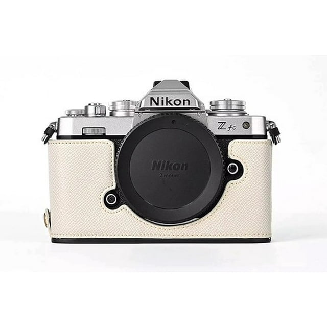 GadgetCom Camera Half Case Compatible with Nikon ZFC Z fC , Anti-Slip PU Leather Shell Protective Cover