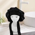 thumbnail image 5 of Matsuzay Gorro para dormir para mujer, gorro para pérdida de cabello, gorro para dormir, gorro de dormir reutilizable, Protector para peluquería para Juegos de accesorios de baño Negro Matsuzay HA012716-01, 5 of 5