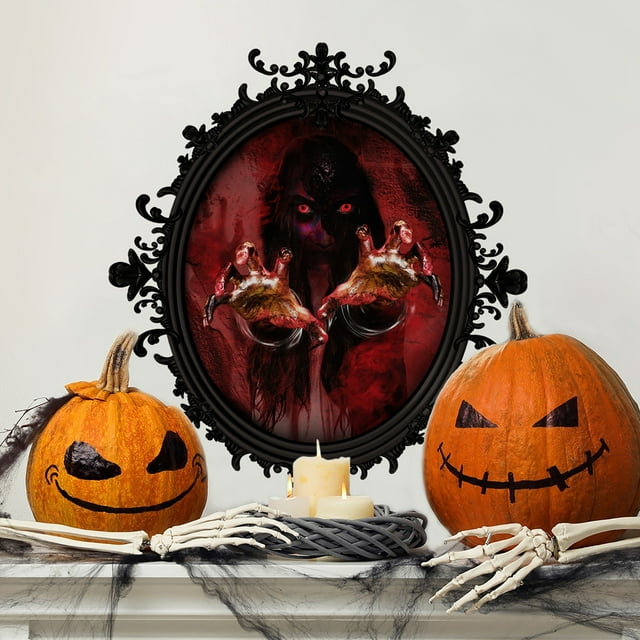 Vintage Mirror Styling Wall Decal Halloween Living Room Bedroom Decoration Female Ghost Hand Styling Wall Decal