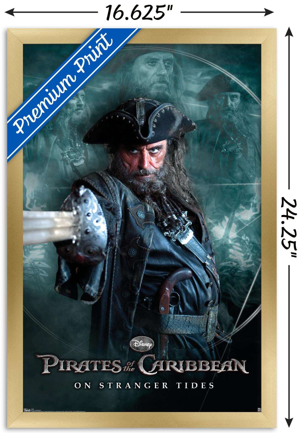 Disney Pirates of the Caribbean: On Stranger Tides - Black Beard Wall Poster, 14.725" x 22.375", Framed
