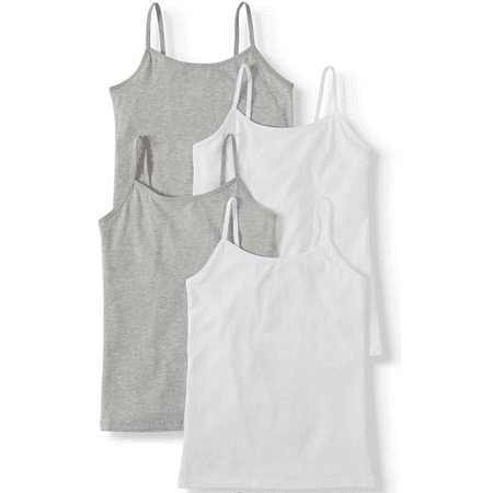 Wonder Nation Girls Cami Undershirts 4-Pack, Sizes XS-XL