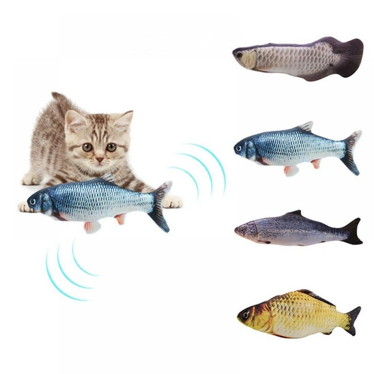 Flopping Fish Toy for Dogs Electric Moving Realistic Wiggle Fish Catnip Cat  Toys Automatic Pet Chew Toys For Small Medium Dogs