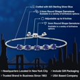 thumbnail image 2 of Gem Stone King 925 Sterling Silver Round Blue Created Sapphire and White Diamond Tennis Bracelet for Women (3.26 Cttw, Fully Adjustable up to 9 inch), 2 of 5
