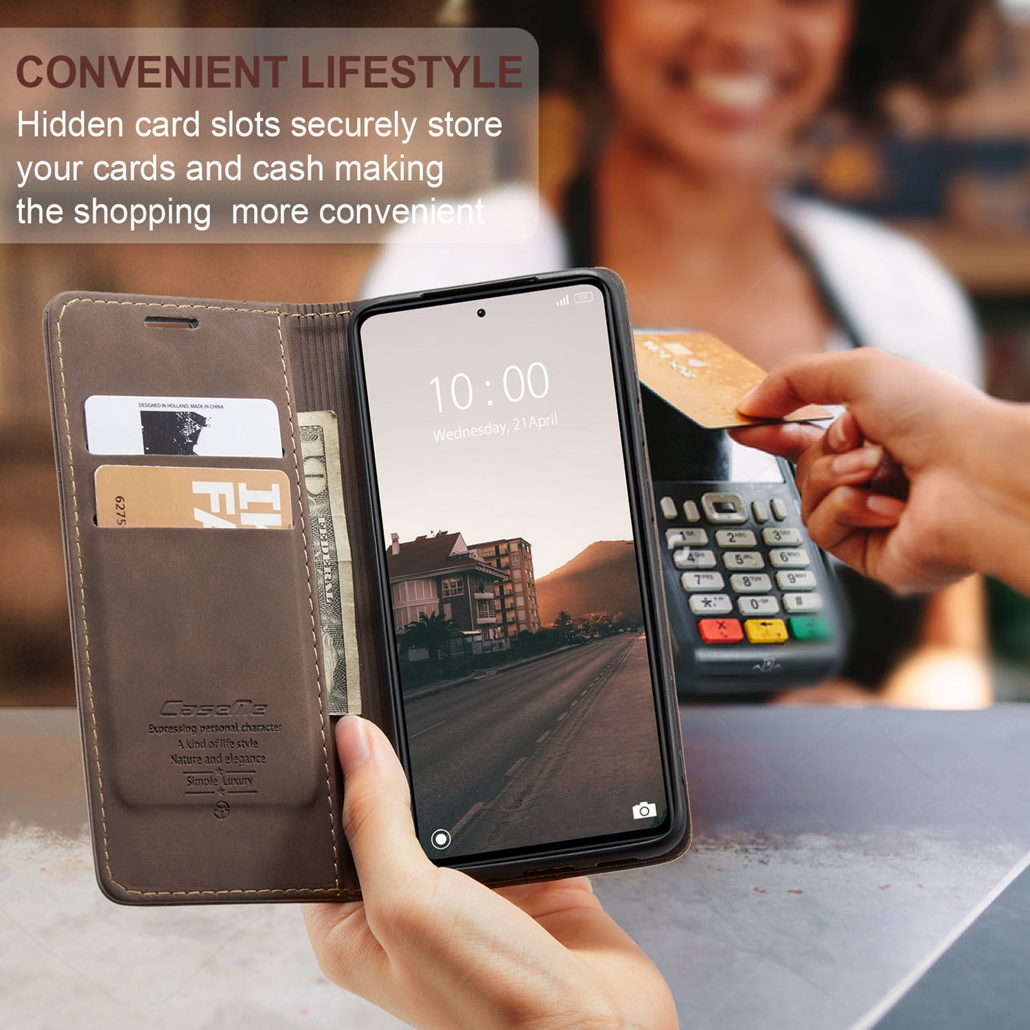 ETFAST Leather Wallet With Card Holder Zipper Phone Case For Xiaomi Poco X5 Pro High Quality Leather Phone Case