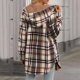 thumbnail image 3 of Women's Sherpa Lined Flannel Shirt Jacket Cotton Plaid Fleece Button Down Long Sleeve Jackets with Hood for Women, 3 of 3