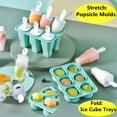 thumbnail image 3 of Moldes plegables para paletas, 6 piezas de moldes de cubitos de hielo de silicona reutilizables sin BPA, fabricación de cubitos de hielo de fácil liberación, bandejas de cubitos de hielo de doble func, 3 of 5